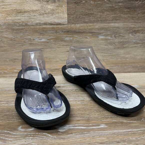 Speedo Black Quilted Fabric Flip Flops Women's Size 9 - Picture 6 of 6